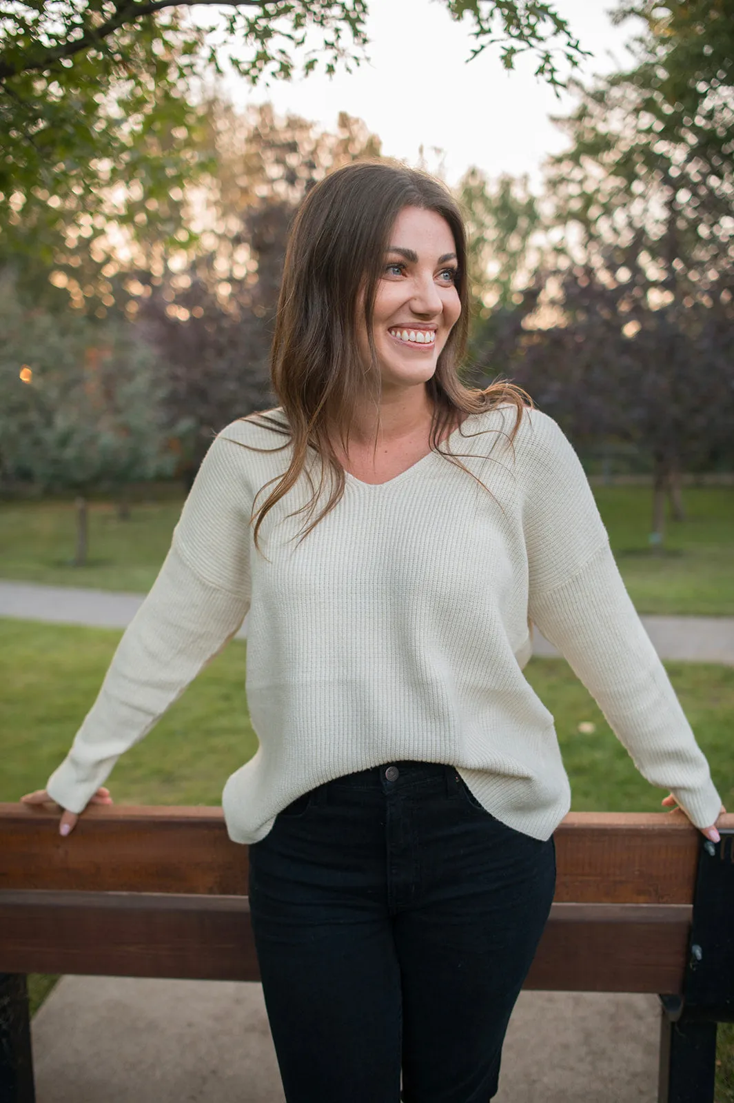 The Milo V-Neck Sweater - Birch