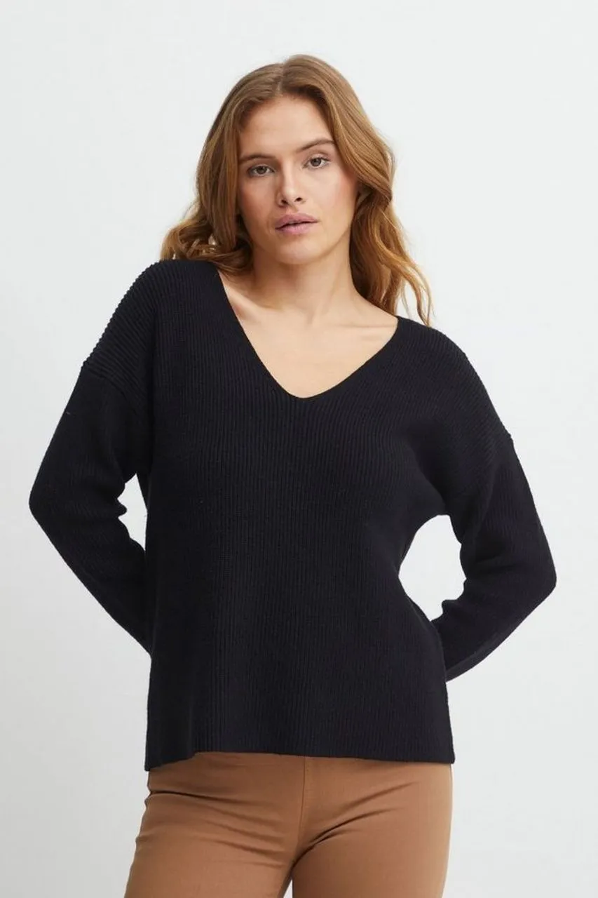 The Milo V-Neck Sweater - Black