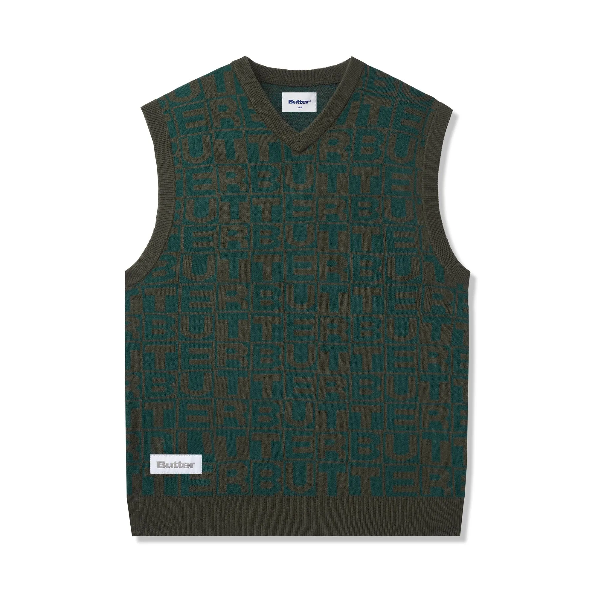 Tiles Knitted Vest, Green