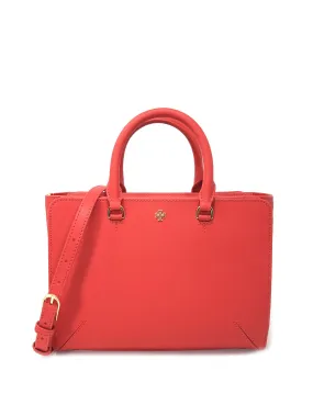 Tory Burch Poppy Orange Emerson Small Zip Tote