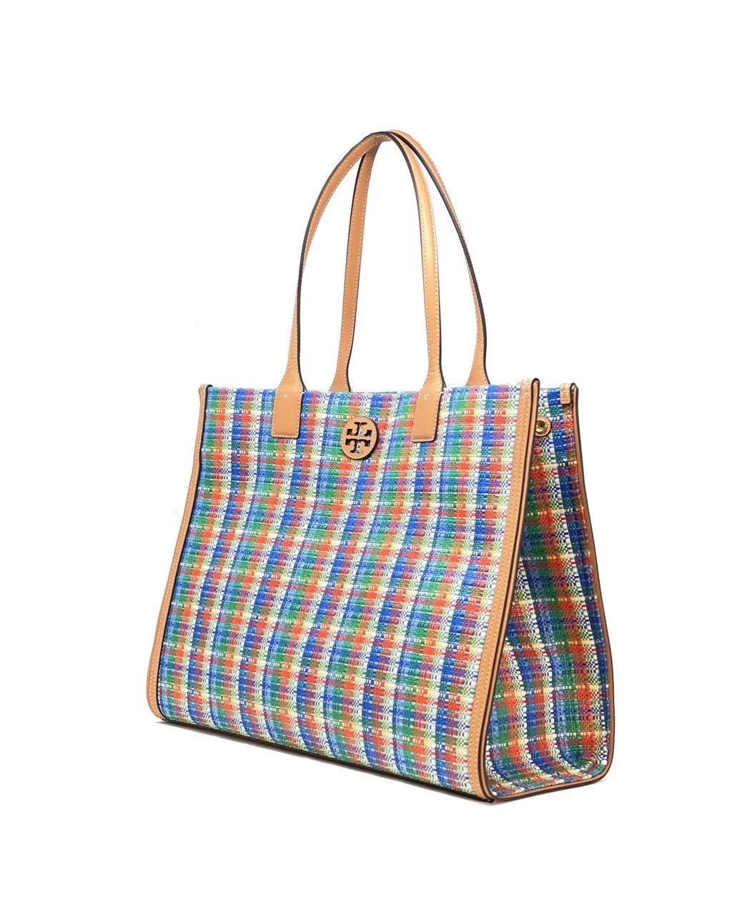 Tory Burch Tory Navy / Multi Ella Poly Woven Nylon Tote