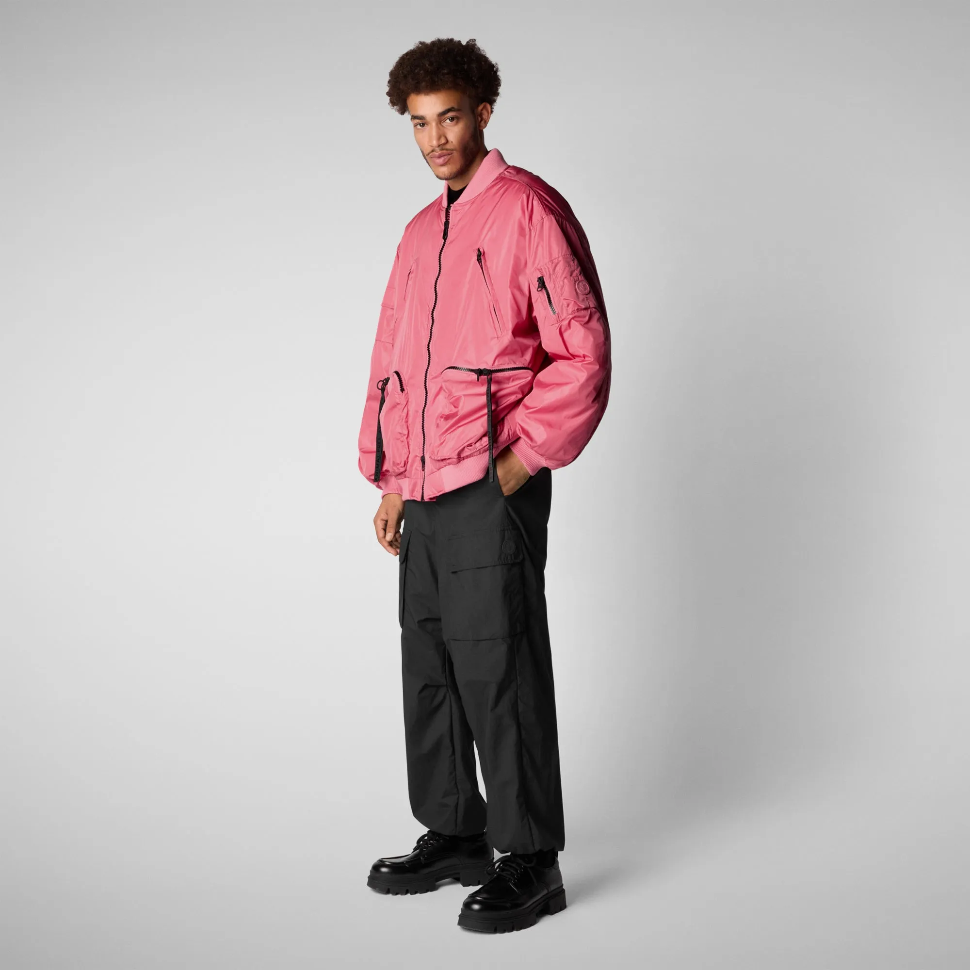 Unisex bomber jacket Usher in bloom pink