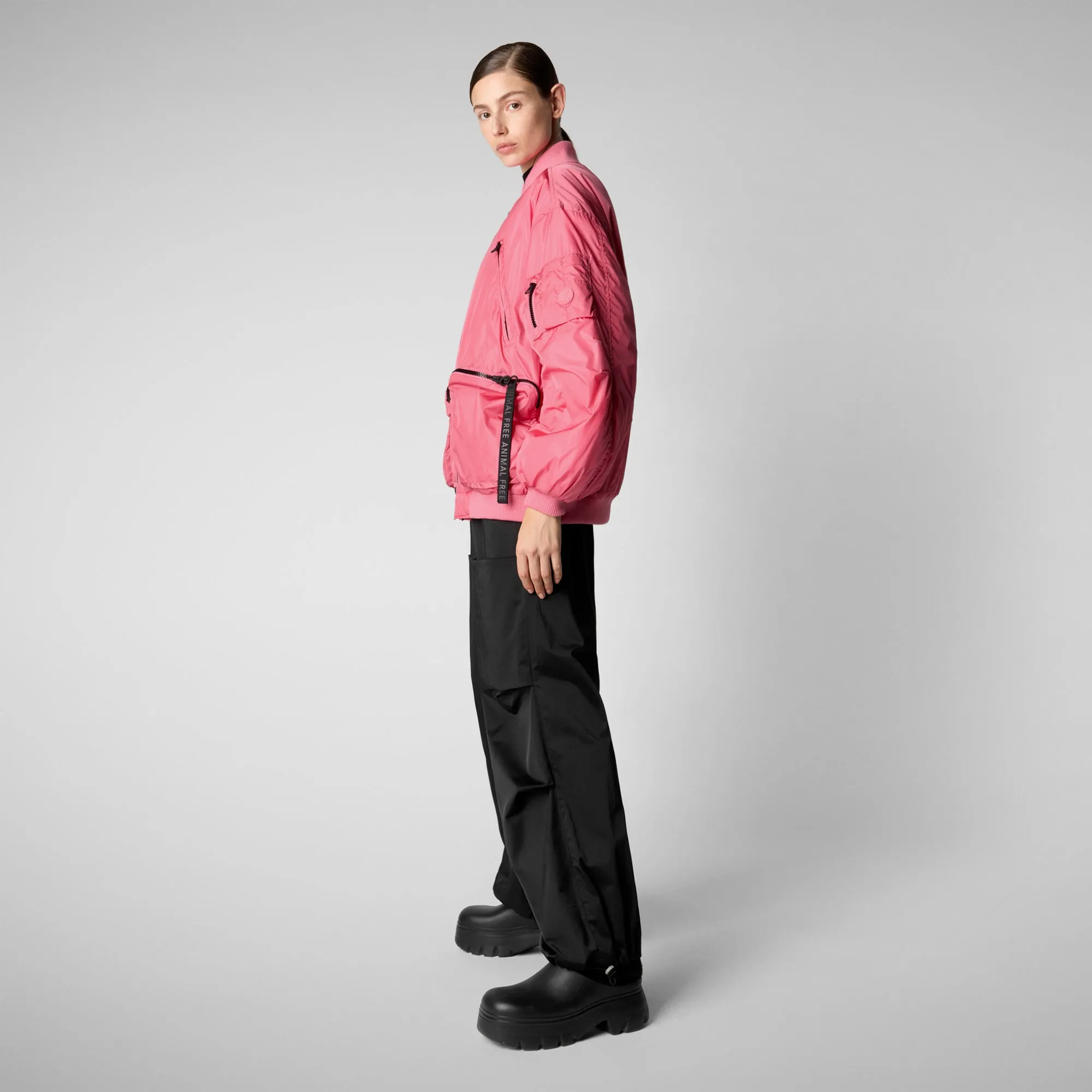 Unisex bomber jacket Usher in bloom pink