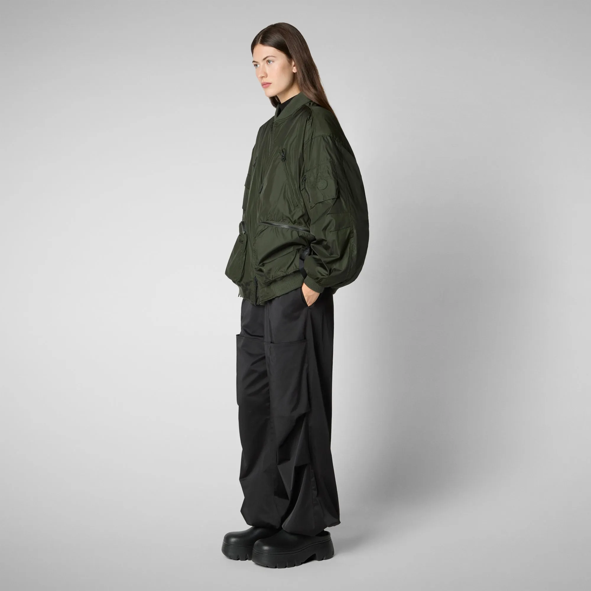 Unisex bomber jacket Usher in pine green