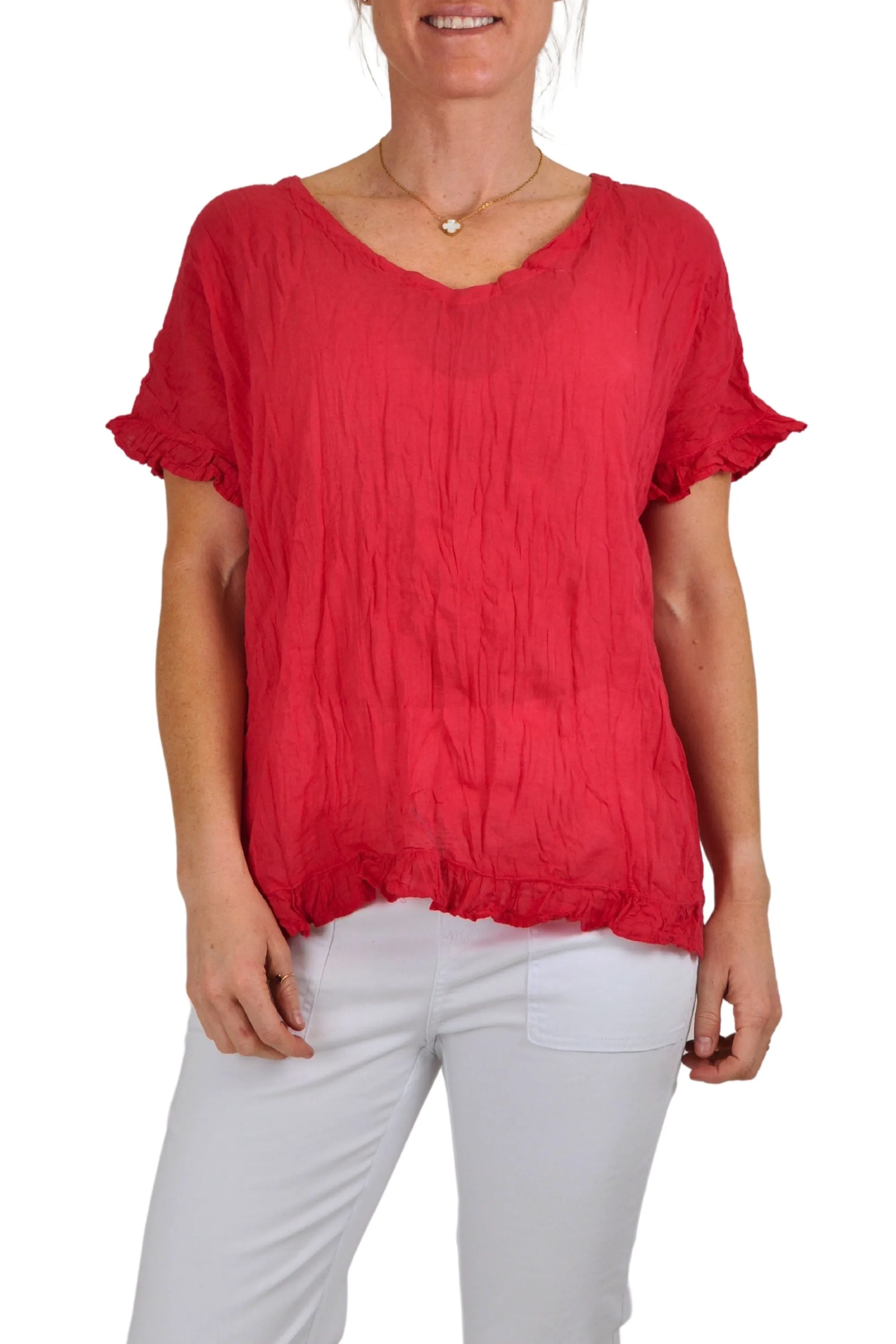 V-NECK COTTON TOP - P148