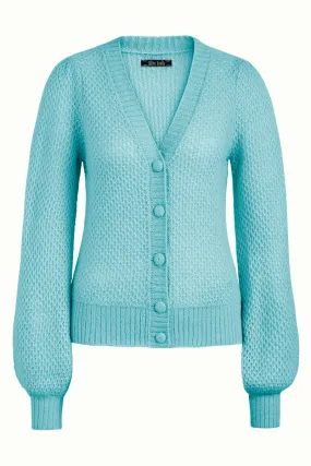 Vest met lange pofmouw | King Louie cardi V farfalle azure green