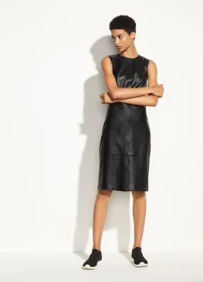 VINCE- Leather Dress Black