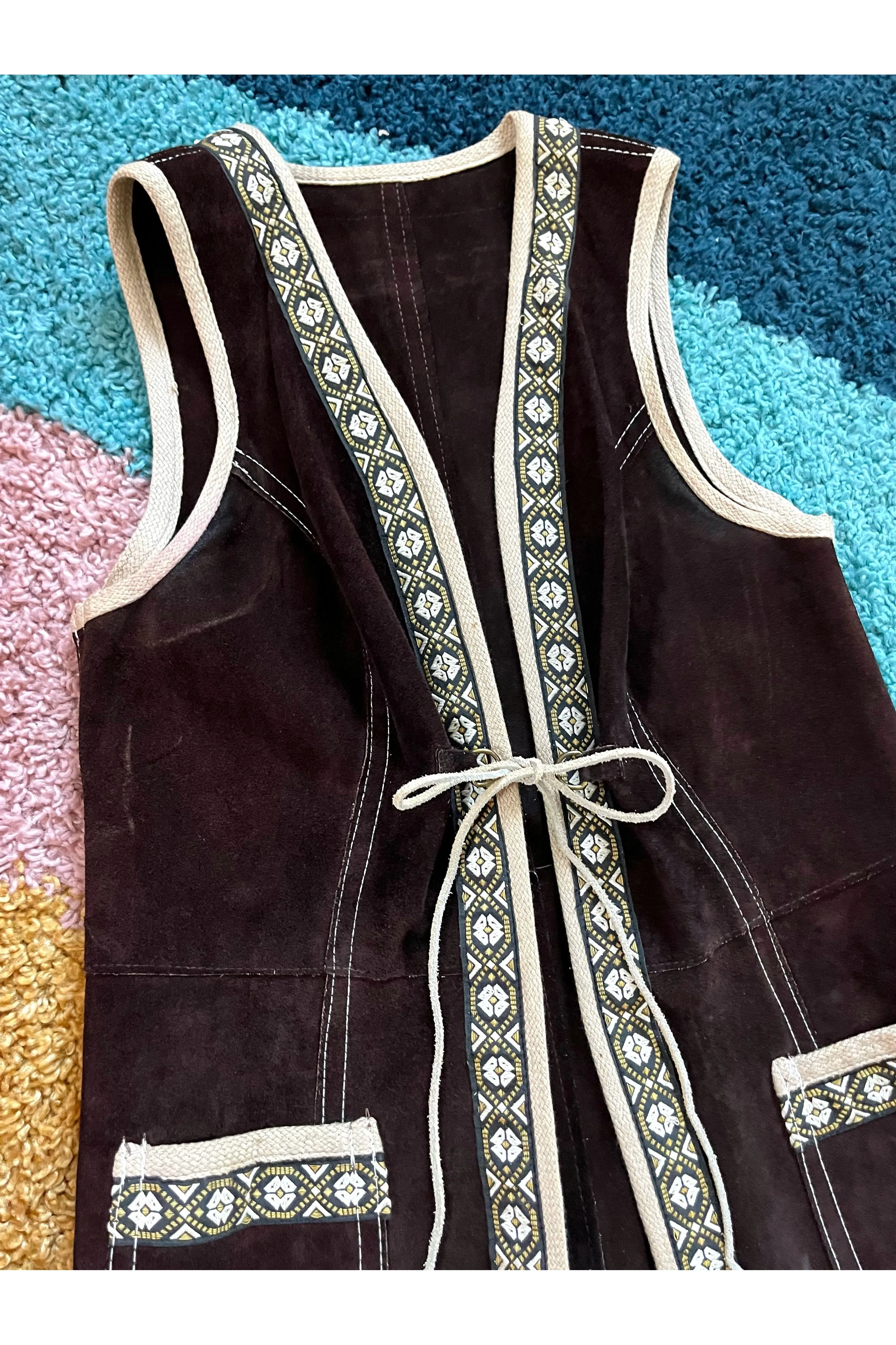 Vintage 60s-70s Suede Vest