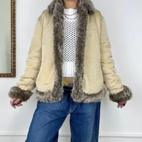 vintage fur trim afghan coat