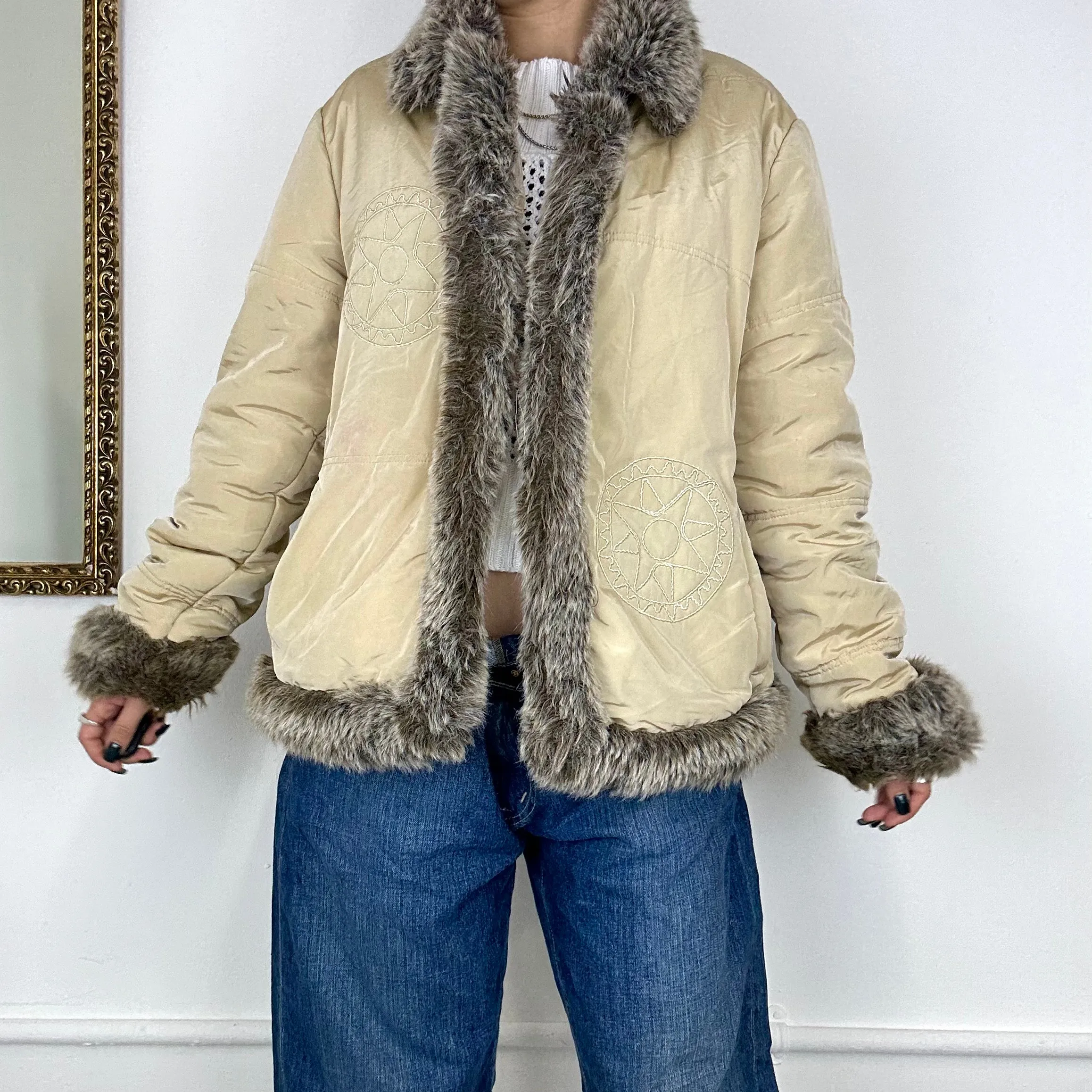 vintage fur trim afghan coat