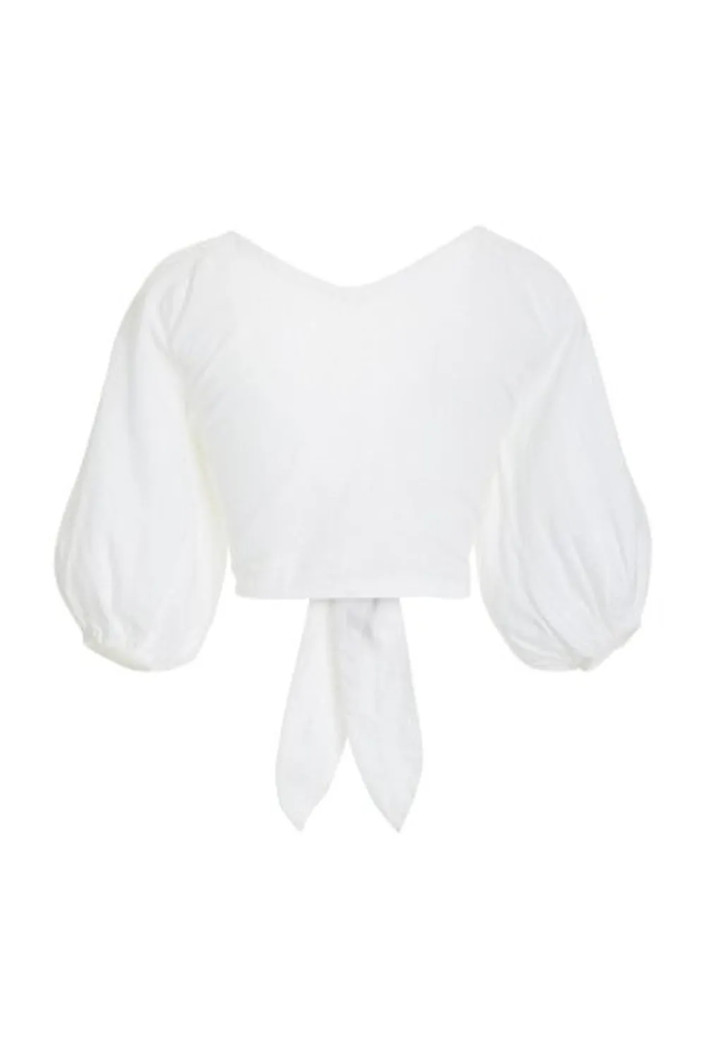 White Mia Knot Detailed Cropped Top