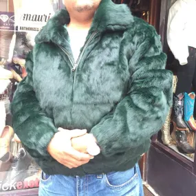 Winter Fur Money Green Rabbit Fur Coat