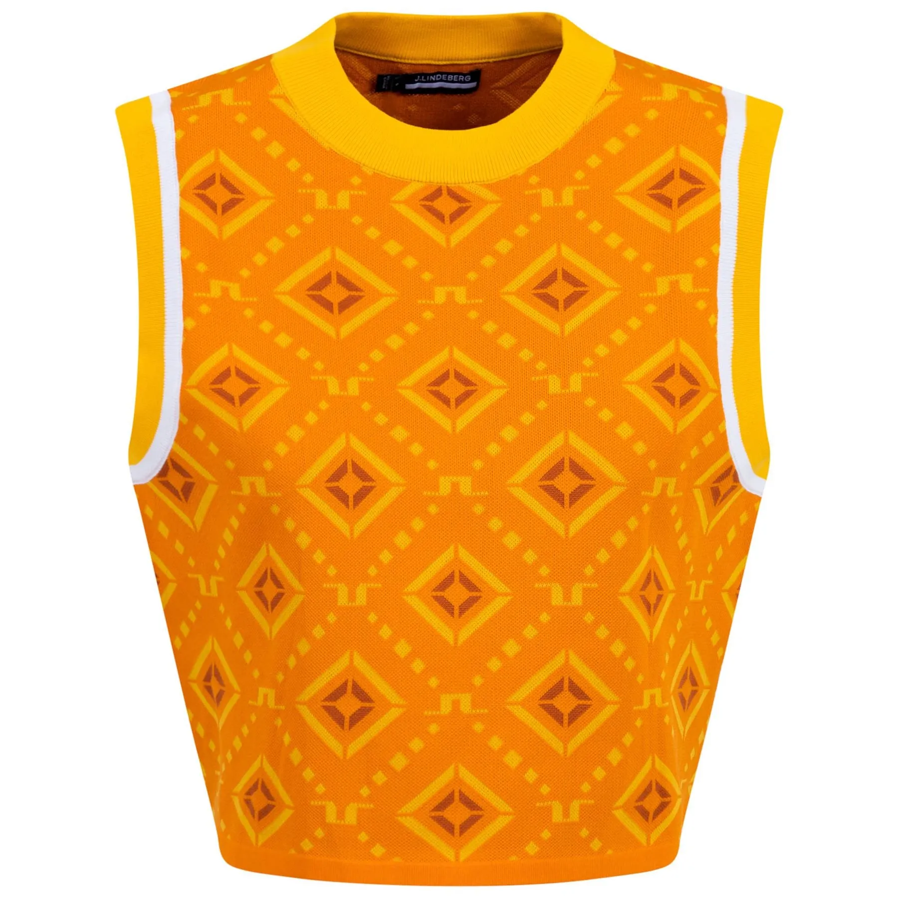 Womens Freja Knitted Vest Orange Diamond Logo - SS23