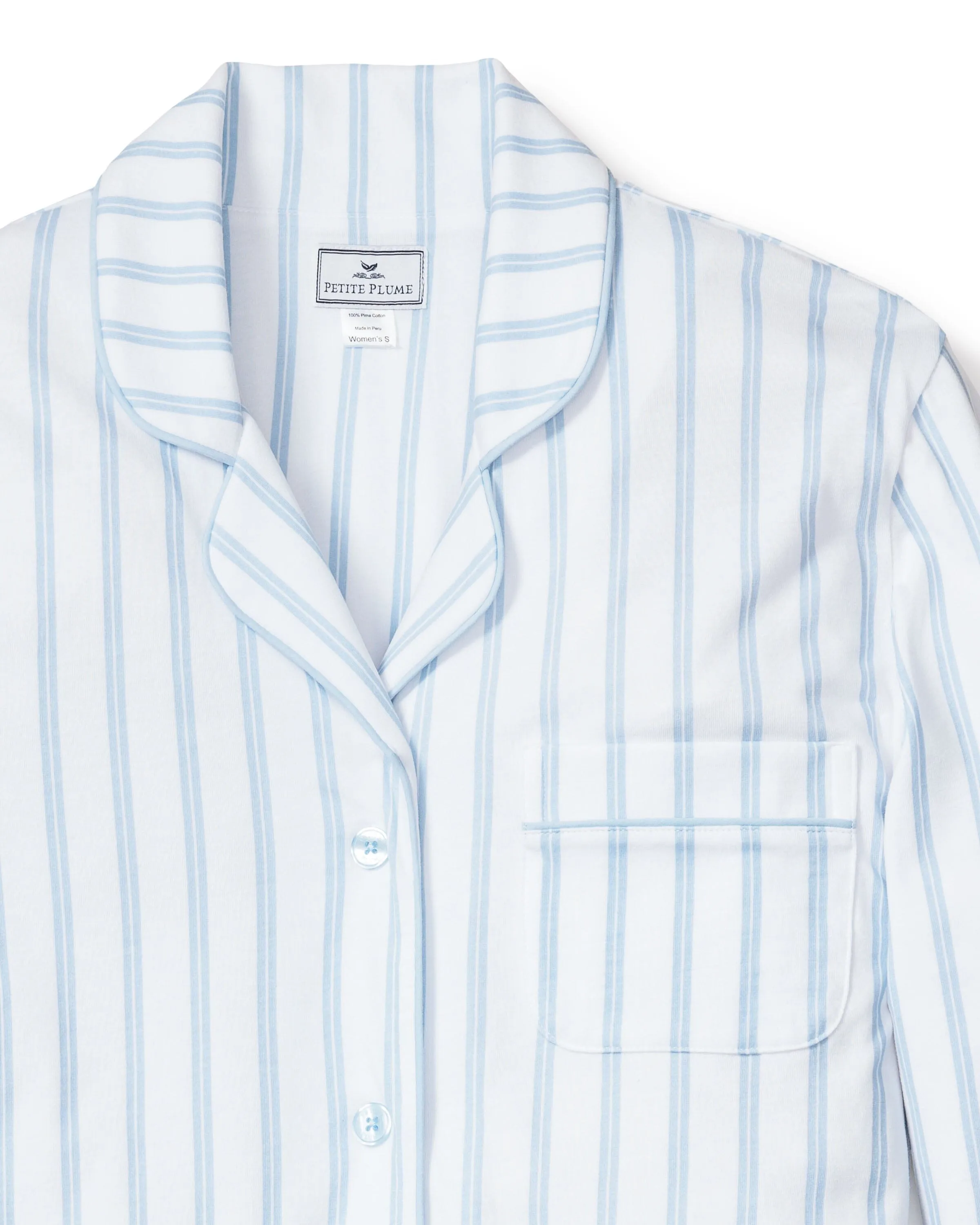 Women's Pima Nightshirt | Periwinkle Stripe