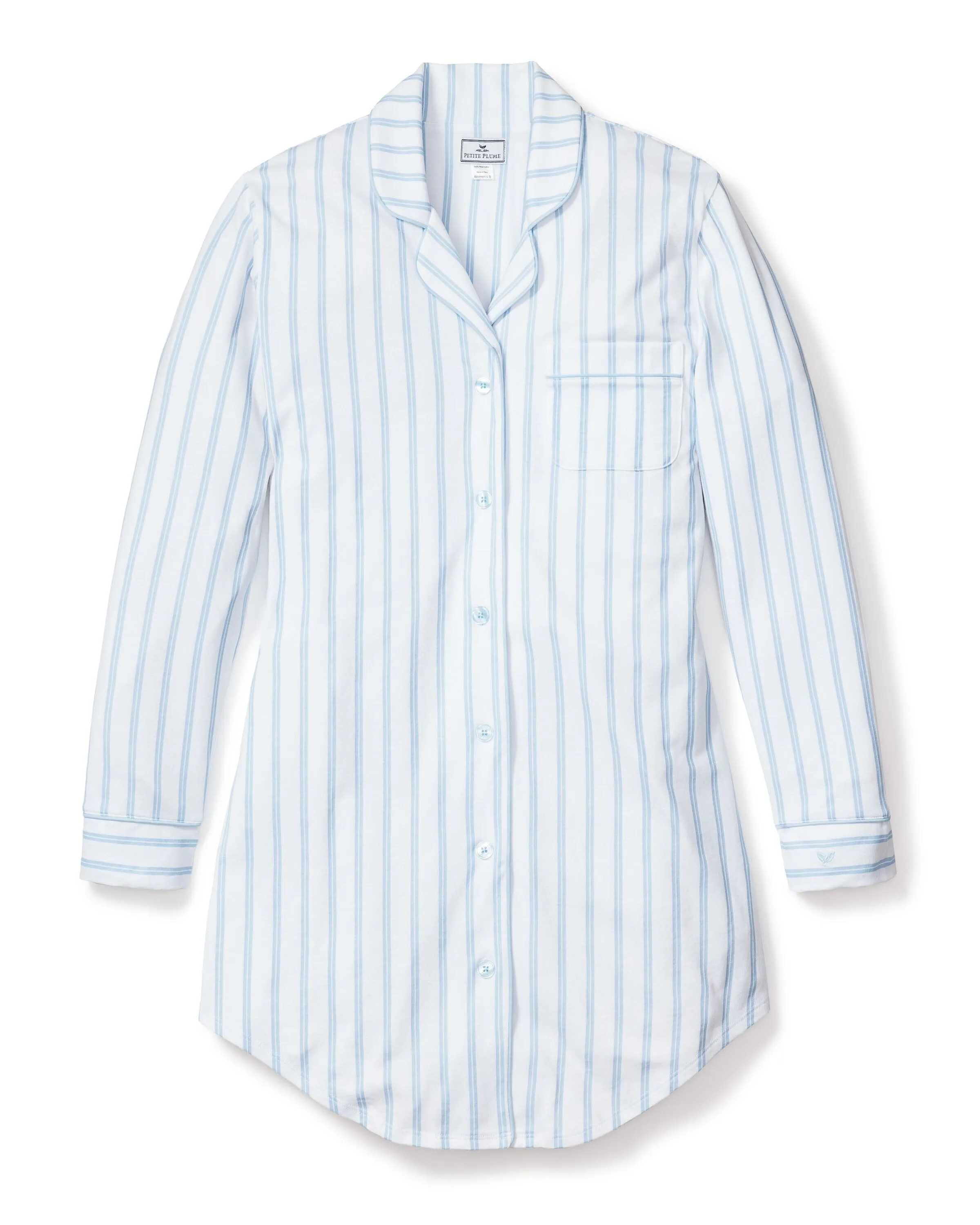 Women's Pima Nightshirt | Periwinkle Stripe