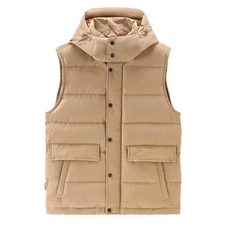 Woolrich Aleutian Detachable Hood Vest Gold Khaki