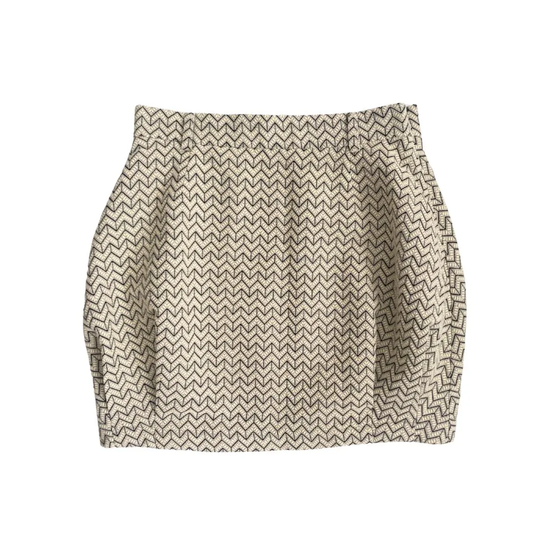 Woven Mini Skirt Beige SIZE S