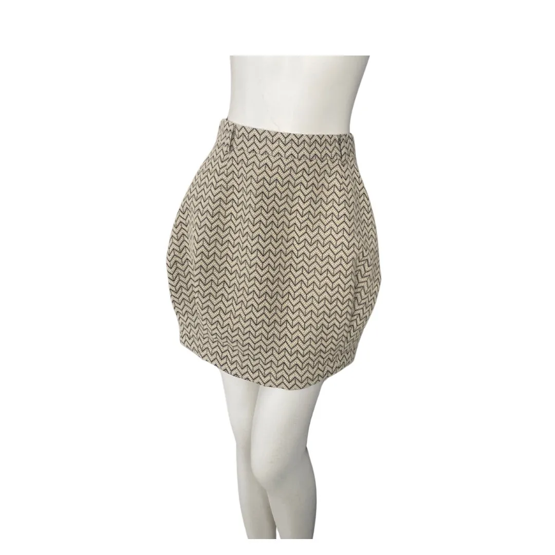 Woven Mini Skirt Beige SIZE S