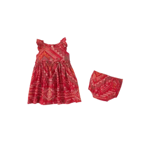 Wrangler Kid's Baby Girls Wrangler Ruffle Strap Babydoll Red Dress