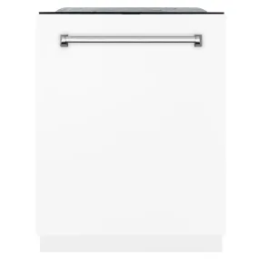 ZLINE 24 in. Monument Series 3rd Rack Top Touch Control Dishwasher with White Matte Panel, 45dBa (DWMT-WM-24)