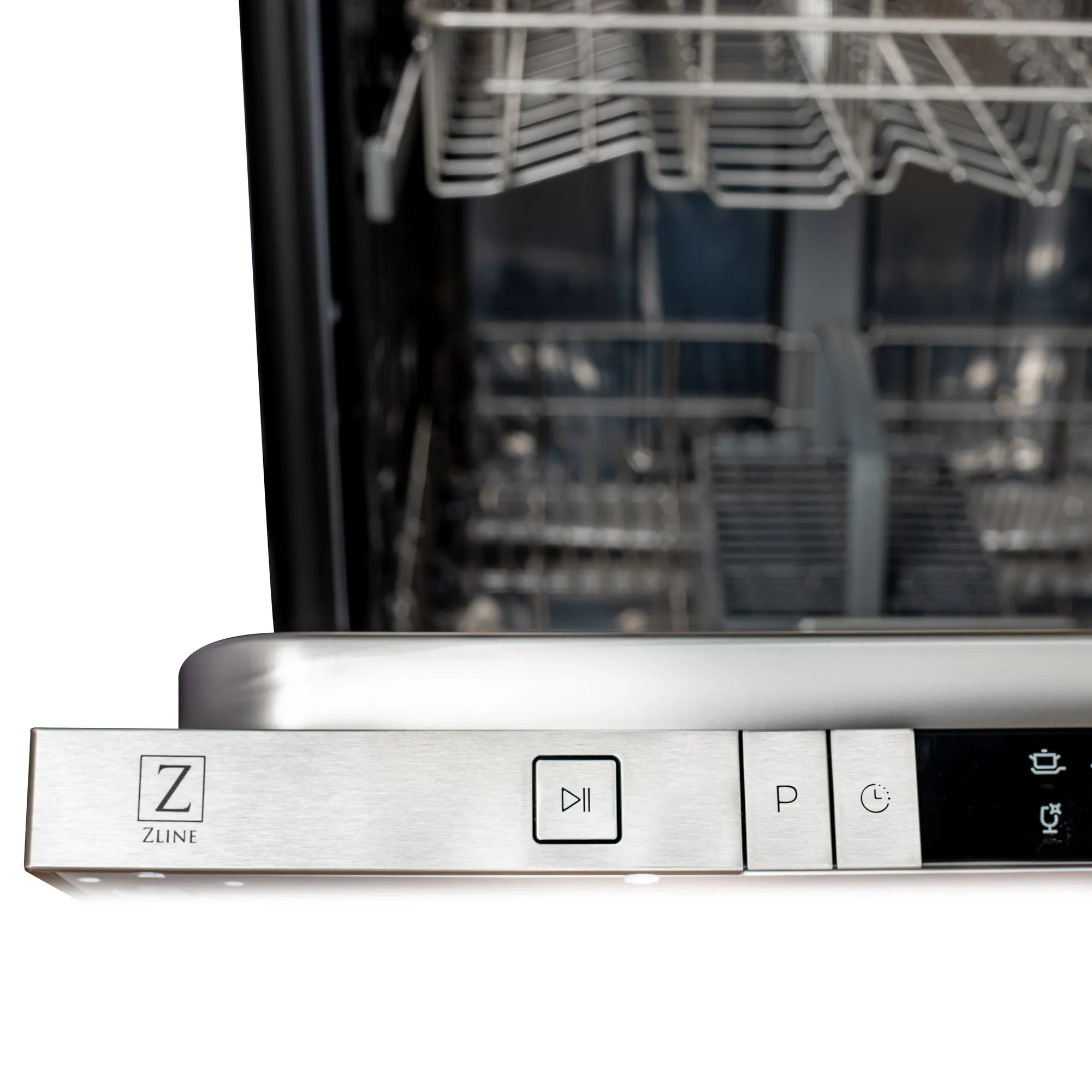 ZLINE 24 in. Top Control Dishwasher with Black Stainless Steel Panel and Modern Style Handle, 52dBa (DW-BS-H-24)