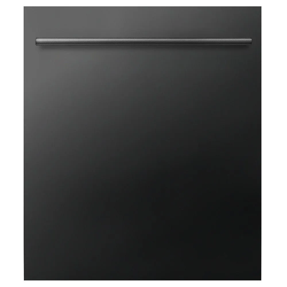 ZLINE 24 in. Top Control Dishwasher with Black Stainless Steel Panel and Modern Style Handle, 52dBa (DW-BS-H-24)